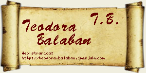 Teodora Balaban vizit kartica